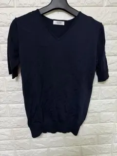 洋服の青山　Vネック総針カットソー《5分袖》 Sのサムネイル