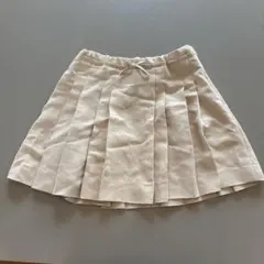 Zaraアイボリー プリーツスカート リボン付き
