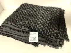 ブラック☆ポリエステル☆ジャガード☆シャギーカット☆113cm×2.5m
