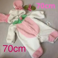 ベビー服 女の子 新生児 うさちゃんみみのカバーオール ロンパース おくるみ