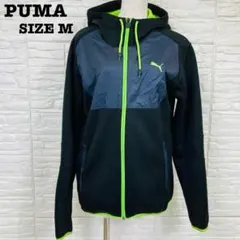 プーマ PUMA M パーカー ジップアップ 黒 ネオンカラー [6364]