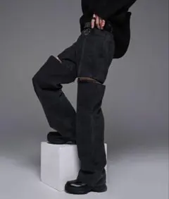 【ADRER】ダブルジップストレートデニム　L