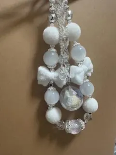 ハンドメイド リボン付きストラップ