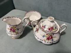 ロイヤルアルバート プチポワン/シュガーポット クリーム＆シュガー