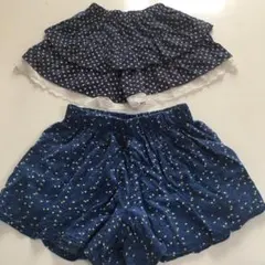 女の子ショートパンツ 2枚セット　90cm&120cm