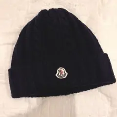 MONCLER ケーブルニット ビーニー ネイビー - メルカリ