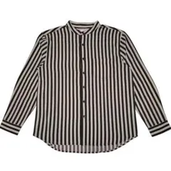 美品 Pastime of Brooklyn ストライプシャツ L バンドカラー