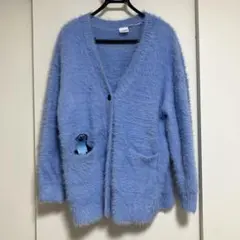 ［完売品］GU SUNSUN 刺繍付きライトブルーカーディガン XL