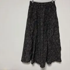 美品【AMERICAN HOLIC】小花柄 ロングスカート ブラック L