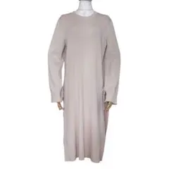 超美品✨ミラオーウェン ロング丈 ニット ワンピース スリット入り 袖リボン