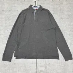 90s TOMMY HILFIGER USA企画 長袖 ポロシャツ 鹿の子