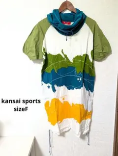 希少　90S　kansai sports　フード付き　ワンピース　チュニック　F