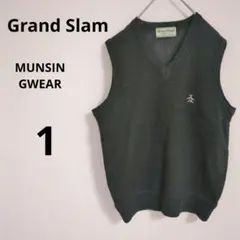 マンシングウェア グランドスラム ニットベスト ペンギンロゴ 濃紺 1