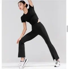 XEXYMIX ストレッチ　スリット入り フレアパンツ Mサイズ