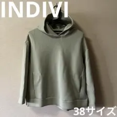 INDIVI ボンディング　パーカー 38サイズ　大きめサイズのサムネイル