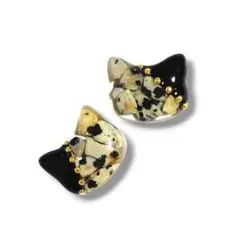 ハンドメイド ピアス イヤリング レジン 天然石 猫
