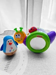 【人気知育玩具2点セット】フィッシャープライスかたつむり ＆ Hapeペンギンのサムネイル