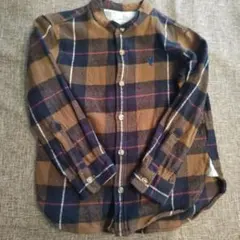 Coen 長袖シャツ 120cm ブラウン系チェック