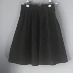 値下げ❣️黒カットレースギャザースカートのサムネイル