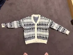 AZUL BY MOUSSY 幾何学模様 ニットカーディガン