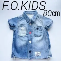 エフオーキッズ　デニムシャツ　半袖　ベビー服　女の子　男の子