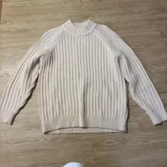 UNIQLO U リブ編みハイネックセーター Lサイズ クリーム色