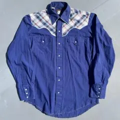 【圧巻のチェック切替】70s VINTAGE KARMAN ウエスタンシャツ