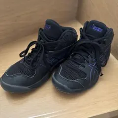 ASICS DUNKSHOT キッズシューズ ブラック/パープル　21.5センチ