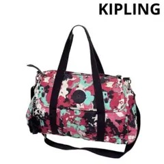 【KIPLING】 キプリング　花柄 総柄 ナイロン ショルダーバッグ ボストンのサムネイル