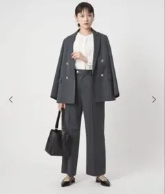 23区✨ダークグレー ✨ダブルブレスト✨ジャケット✨フリーサイズ 