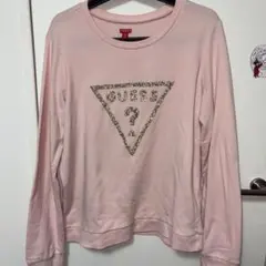 GUESS ピンク ロゴ入り トレーナー XLのサムネイル