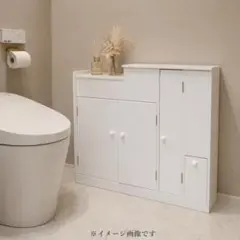 【新品】トイレラック シンプル 収納　ホワイト スリム　多機能のサムネイル