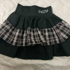 フリル付きブラックミニスカート M