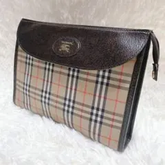 【美品】Burberrys クラッチバッグ ノバチェック シャドーホース