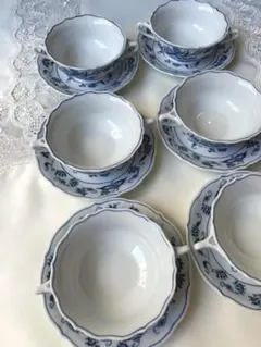 Blue Danube スープカップ＆ソーサー 6客セットのサムネイル