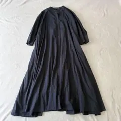 mizuiro ind ネイビー　コットンフレアワンピース 日本製