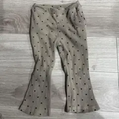 ハート柄リブ編みフレアパンツ 90cm