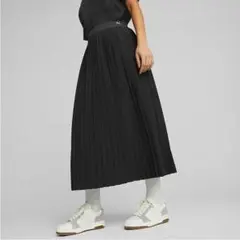 PUMA＊プーマ＊ブラック＊プリーツ＊ロング＊スカート＊ウエストゴム＊吸水速乾