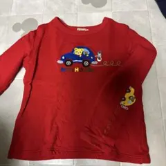 MIKI HOUSE 130 赤 長袖カットソー 薄手トレーナー