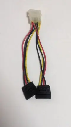 4ピン IDE → 2 X 15 ピン SATA 電源変換 アダプターケーブル