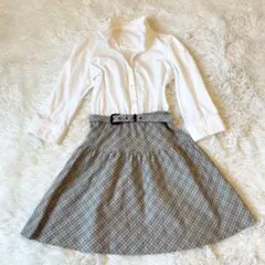 バーバリーブルーレーベル ニットワンピース サイズ38 ノバチェック