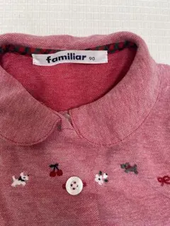 familiar ピンク刺繍ワンピース