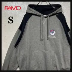 ◉ ［90s］ RAMO グレー ネイビー S パーカー スウェット B04