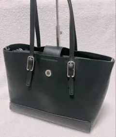 美品 TOMMY HILFIGER 黒 トートバッグ トミーフィルフィガー