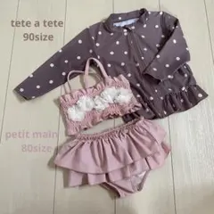 水着80 プティマイン　ラッシュガードテータテート90