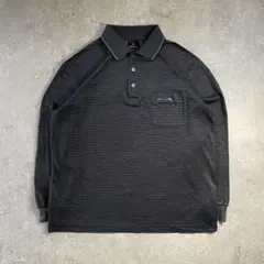 90's〜00's DUNLOP MOTORSPORT 長袖ポロシャツ ブラック