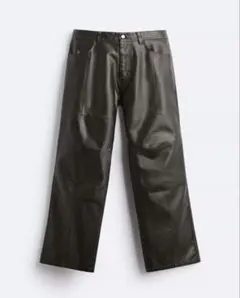 ZARA レザーフレアパンツ　フェイクレザーのサムネイル