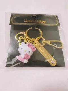 ハローキティ ストーン付き立体キーホルダー ピンク　キティ　サンリオ