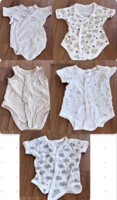 ベビー　肌着　ロンパース　前開き　ボタン　5着セット
