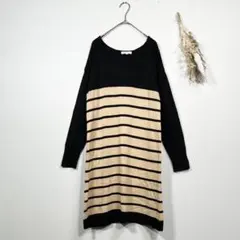 ロペピクニック ニット セーター チュニック ロング丈 ボーダー